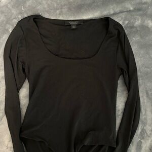 All Saints Black Long Sleeve Bodysuit